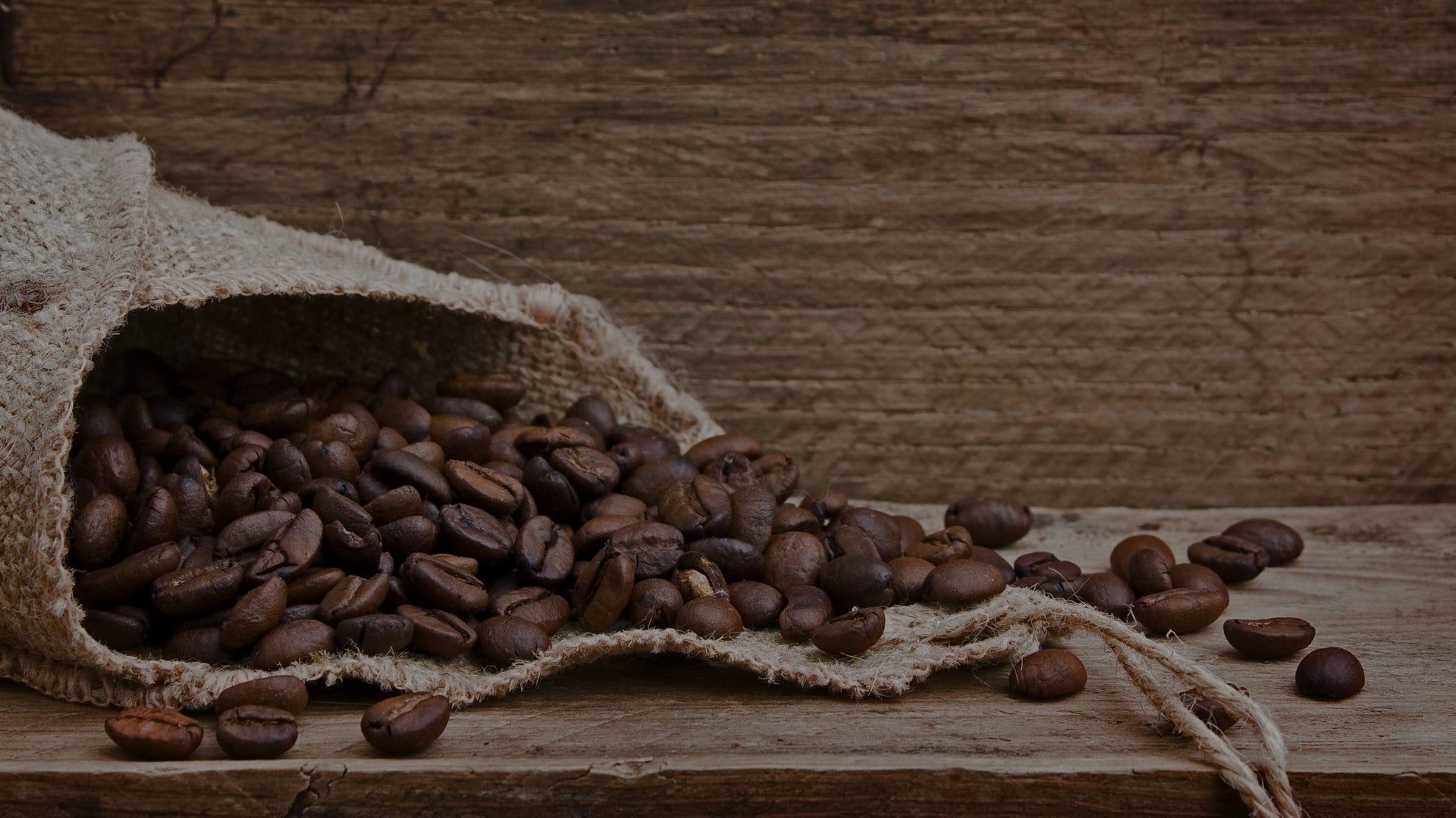 coffee beans spilling out of a bag