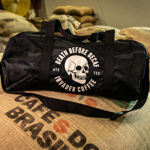 Death Before Decaf Duffel Bag