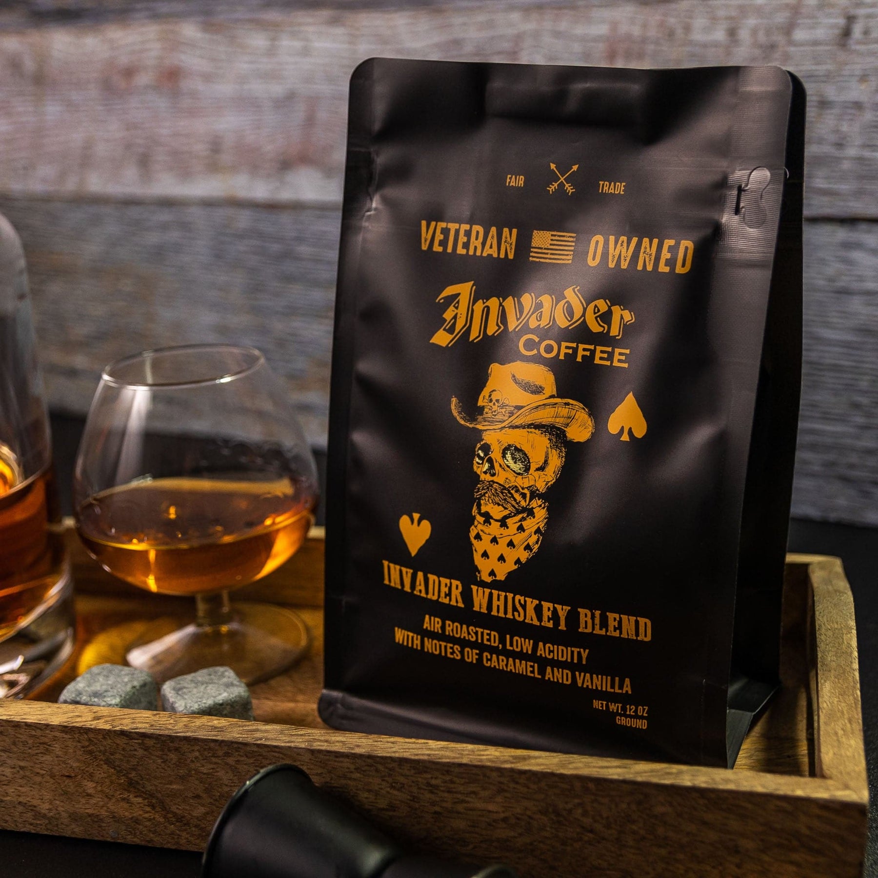 Coffee Whiskey Blend, Light Roast Whiskey Flavored Coffee - Invad...
